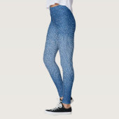 Denim-Blau Jeans-Muster All-Over-Print Leggings (Links)