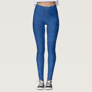 Denim-Blau Jeans-Muster All-Over-Print Leggings