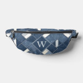 Denim Blau Patchwork Monogram Initiale Bauchtasche (Ablage )