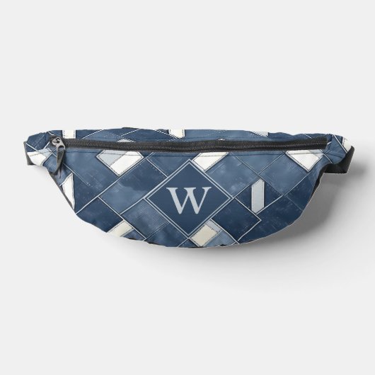 Denim Blau Patchwork Monogram Initiale Bauchtasche (Ablage )