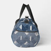 Denim Blau und Weiß Monogramm Initiale Duffle Bag (Rechts)