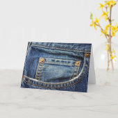 Denim - blaue Jean-Tasche Karte (Gelbe Blume)