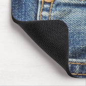 Denim - blaue Jean-Tasche Mousepad (Ecke)