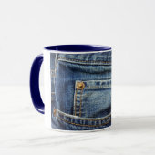 Denim - blaue Jean-Tasche Tasse (Vorderseite Links)