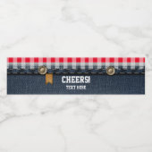 Denim, blaue Jeans, Cowboy, Western Wasserflaschenetikett (Einzelnes Label)