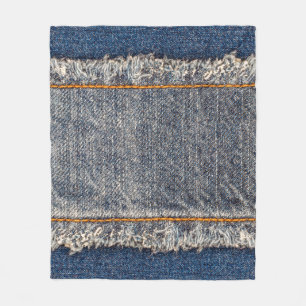Denim blauen Jeans Stoff Rahmen. Blechdichtfabrik Fleecedecke