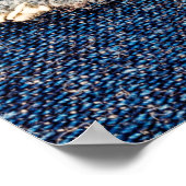 Denim blauen Jeans Stoff Rahmen. Blechdichtfabrik Poster (Ecke)