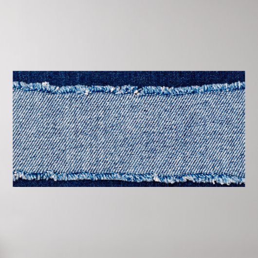 Denim blauen Jeans Stoff Rahmen. Blechdichtfabrik Poster (Vorne)