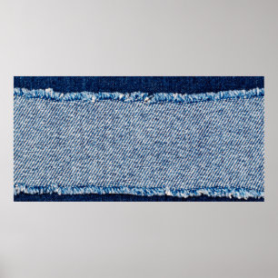 Denim blauen Jeans Stoff Rahmen. Blechdichtfabrik Poster