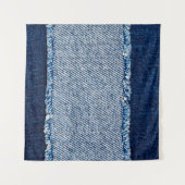 Denim blauen Jeans Stoff Rahmen. Blechdichtfabrik Wandteppich (Vorderseite (Horizontal))