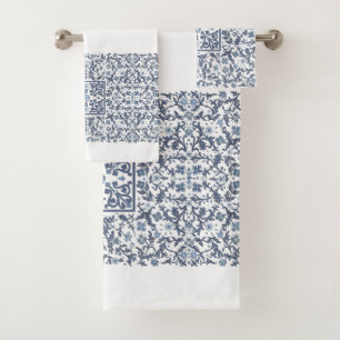 Denim Blauer Flor Badhandtuch Set