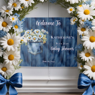 Denim-Blauer Jeans   Gänseblümchen-Baby-Shower-Rüc Wandteppich