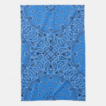 Denim-blauer Paisley-Westernbandana-Schal-Druck