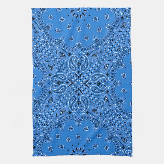 Denim-blauer Paisley-Westernbandana-Schal-Druck Handtuch (Vertikal)