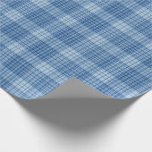 Denim Blaues Klassisches Karomuster Geschenkpapier (Ecke)