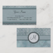 Denim-blaues Münzen-Muster mit Monogramm Visitenkarte (Vorne/Hinten)