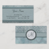 Denim-blaues Münzen-Muster mit Monogramm Visitenkarte (Vorne/Hinten)