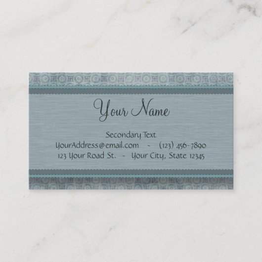Denim-blaues Münzen-Muster mit Monogramm Visitenkarte (Vorderseite)