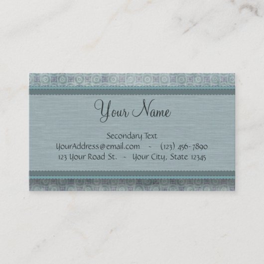 Denim-blaues Münzen-Muster mit Monogramm Visitenkarte (Vorderseite)