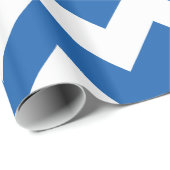 Denim-blaues mutiges Zickzack Geschenkpapier (Rolleneckpunkt)