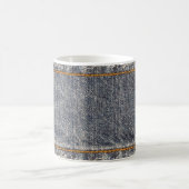 Denim-Blaujeans: Casual Doppelpatch Kaffeetasse (Mittel)
