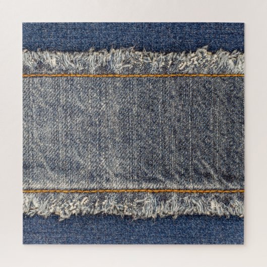 Denim-Blaujeans: Casual Doppelpatch Puzzle (Vertikal)