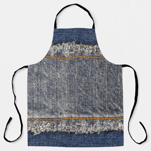 Denim-Blaujeans: Casual Doppelpatch Schürze (Vorderseite)