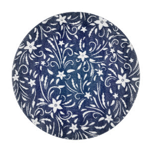 Denim Blooms: Hintergrundinformationen zu Blumenmu Schneidebrett