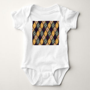 Denim Blue Art Nouveau: Nahtlos Baby Strampler