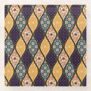 Denim Blue Art Nouveau: Nahtlos Glasuntersetzer