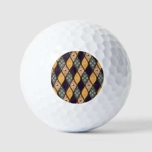 Denim Blue Art Nouveau: Nahtlos Golfball