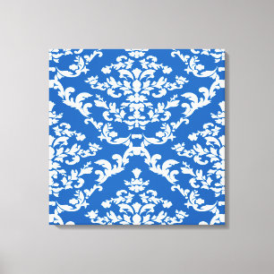 Denim Blue Bold Damask @ Emporiomoffa Leinwanddruck