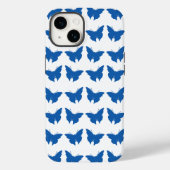 Denim Blue Bold Mod Butterflies Case-Mate iPhone Hülle (Rückseite)
