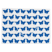 Denim Blue Bold Mod Butterflies Große Geschenktüte (Rückseite)