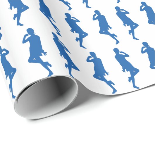 Denim Blue Bold Mod GoGo Girls Geschenkpapier (Rolleneckpunkt)