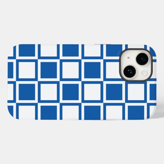 Denim Blue Bold Mod Squares Case-Mate iPhone Hülle (Rückseite (Horizontal))