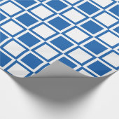 Denim Blue Bold Mod Squares Geschenkpapier (Ecke)