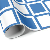 Denim Blue Bold Mod Squares Geschenkpapier (Rolleneckpunkt)