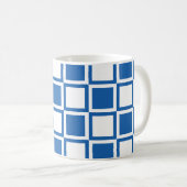Denim Blue Bold Mod Squares Kaffeetasse (VorderseiteRechts)