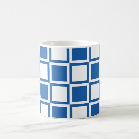 Denim Blue Bold Mod Squares Kaffeetasse (Mittel)