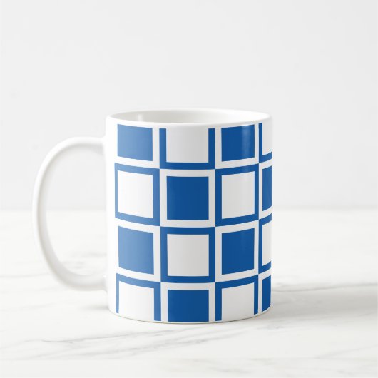 Denim Blue Bold Mod Squares Kaffeetasse (Links)