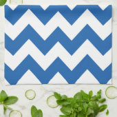 Denim Blue Bold Zickzack Küchentuch (Gefaltet)