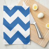 Denim Blue Bold Zickzack Küchentuch (Viertel Falte)