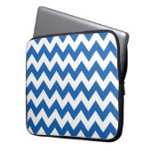 Denim Blue Bold Zickzack Laptopschutzhülle (Vorderseite Links)