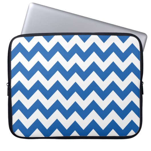 Denim Blue Bold Zickzack Laptopschutzhülle (Vorderseite)
