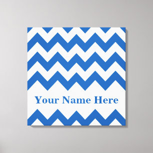 Denim Blue Bold Zickzack mit Namen bei Emporio Mof Leinwanddruck