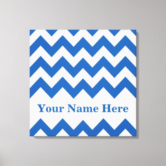 Denim Blue Bold Zickzack mit Namen bei Emporio Mof Leinwanddruck (Vorderseite)