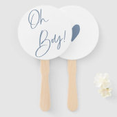 Denim Blue Boy Baby Dusche Custom Fächer (Vorne und Hinten)