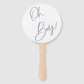 Denim Blue Boy Baby Dusche Custom Fächer (Vorderseite)