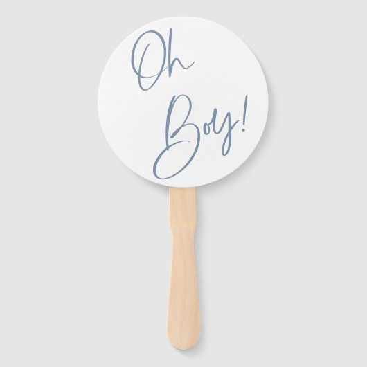 Denim Blue Boy Baby Dusche Custom Fächer (Vorderseite)